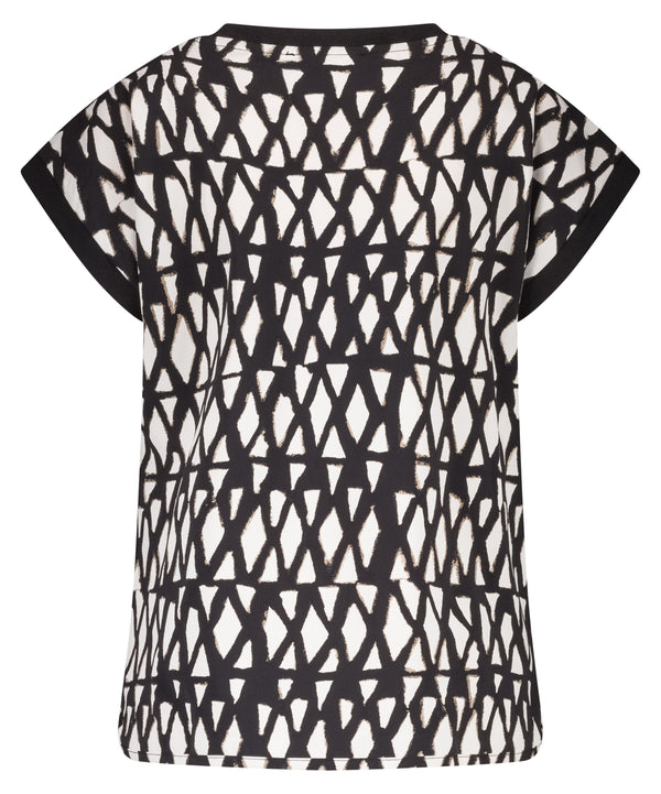 top hannah zwart/wit print van lady day