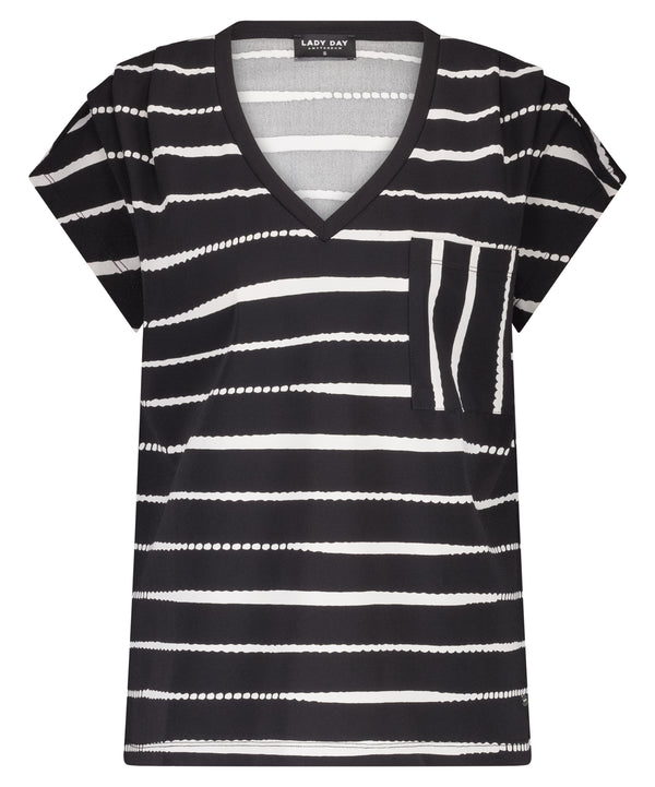 lady day top kat painted stripe print