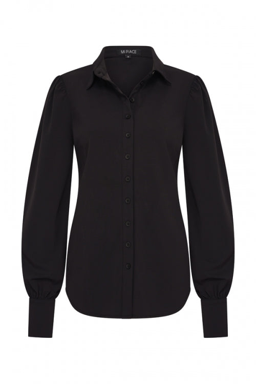 mi piace blouse met pofmouwen 202037 zwart