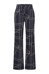 Mi Piace Travel Broek 202089 Geometric Line Print Dark Blue/Kit
