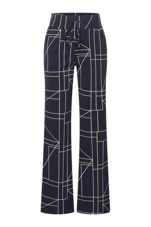 mi piace travel broek 202089 geometric print black/kit