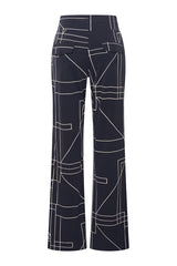Mi Piace Travel Broek 202089 Geometric Line Print Dark Blue/Kit