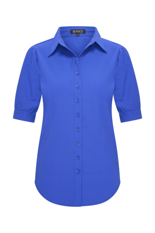 mi piace korte pofmouwen blouse kobalt 202270