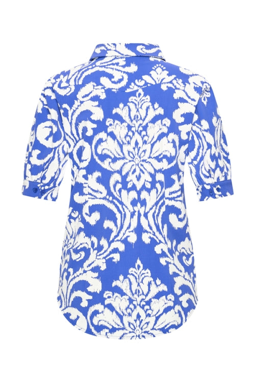 mi piace blouse 202270 ornament print kobalt/offwhite