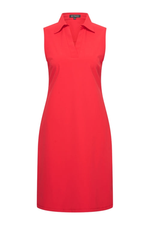 mi piace mouwloos travelstof jurk 202443 red