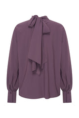 Mi Piace-Travel Blouse Bow Light 202774L-Plum Perfect