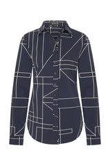 mi piace travel blouse 60840 geometric line print black/kit