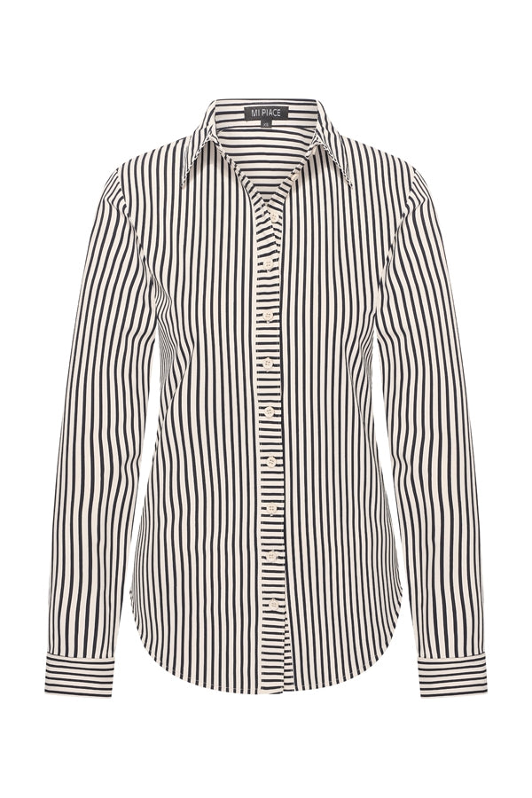 mi piace blouse 60840 streep print dark blue/kit