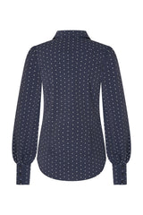 mi piace blouse 202037 dark blue/offwhite dots print