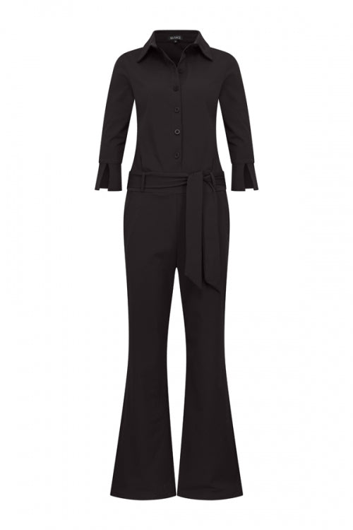 mi piace zwarte jumpsuit met rechte pijpen