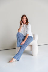 ned broek Sianda Blue Lolite Stripe Twist