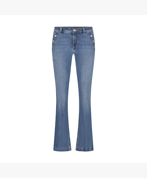 red button flare jeans bibette lichtblauw