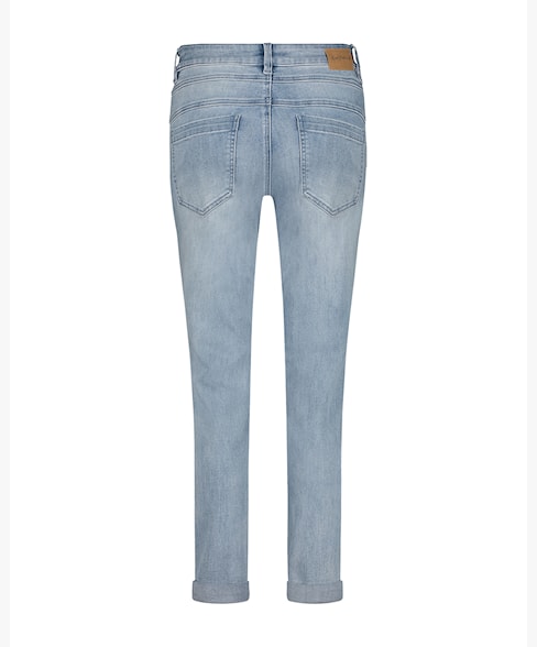 jeans relax bleach red button
